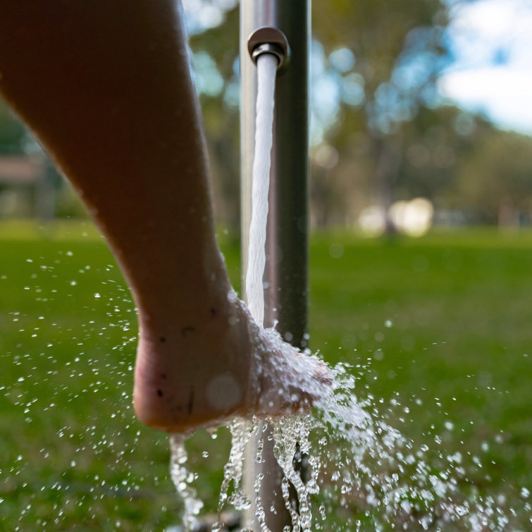 Pulsar Freestanding Outdoor Shower with Foot Wash and Rain Shower Head
